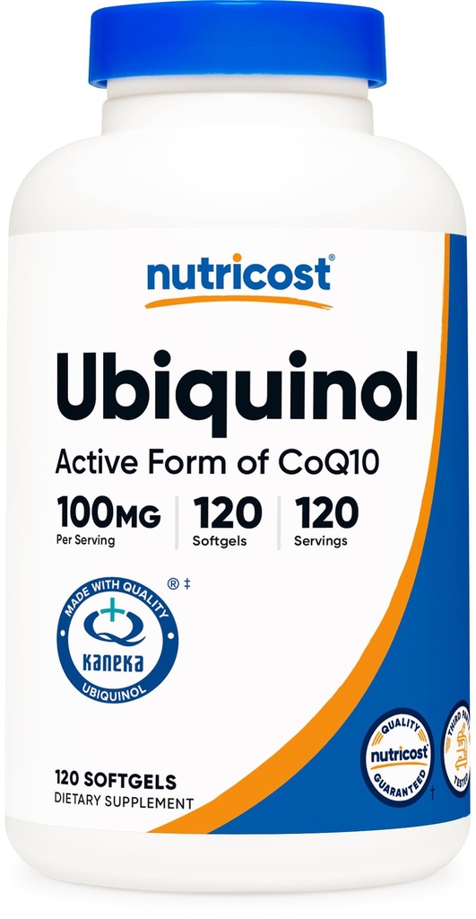 Nutricost Ubiquinol Softgels (120 Softgels | 서빙 당 100 mg) - 우수한 흡수 산화 방지제 | CoQ10의 활성 형태 - 글루텐 무료, 비 GMO