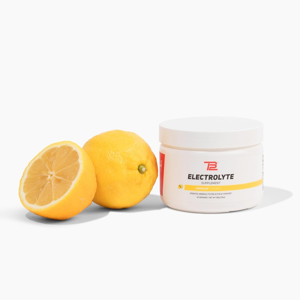 TB12 Electrolyte 분말 Lemonade – Tom Brady의 빠른 수분 공급을위한 무기물 Rich Electrolyte 분말 - 자연, 낮은 설탕, Vegan, 글루텐 - 무료, 믹스 - 30 서빙 (1 항아리)