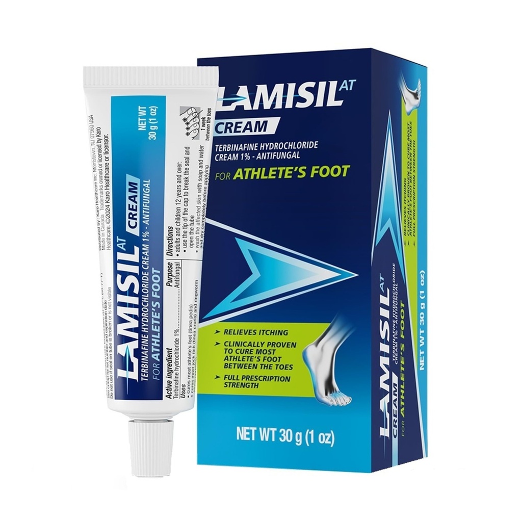 Lamisil 1 Week Athlete의 발 치료, Terbinafine Hydrochloride 1 %, 빠른 증상 완화 및 치료 방지, 1 oz (30 g)