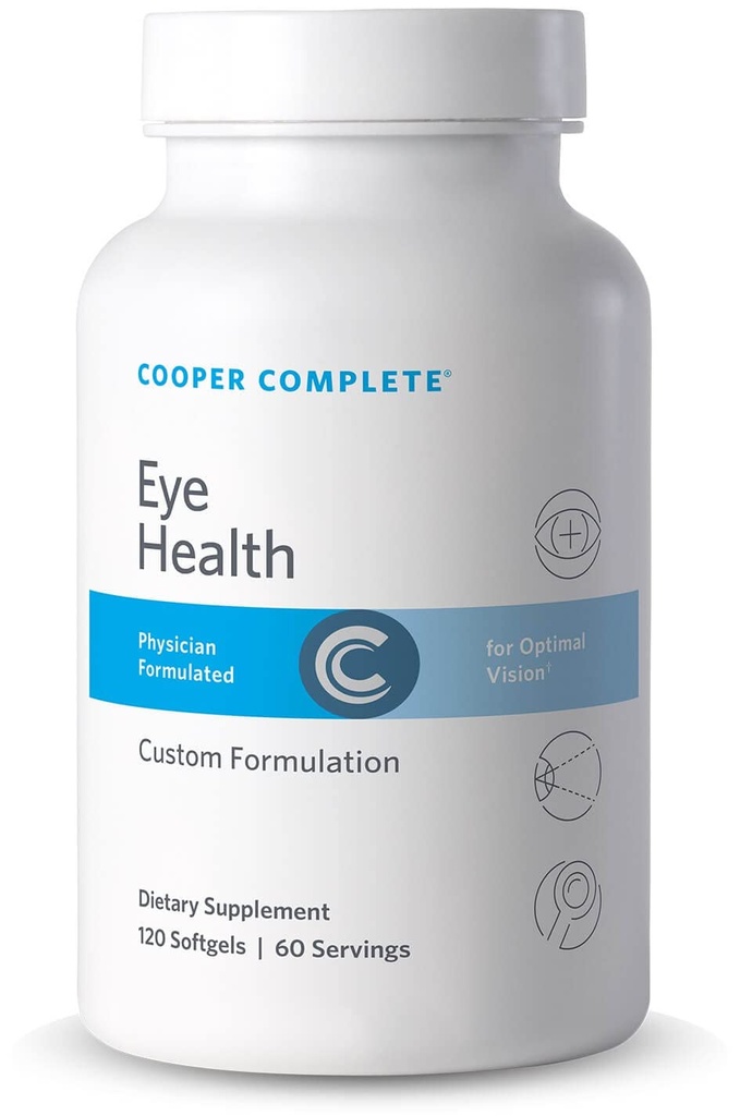 Cooper Complete - 눈 건강 보충 - Lutein, Meso Zeaxanthin 및 Zeaxanthin, 비타민 C & E - 병 당 120 Softgels. 팩 2
