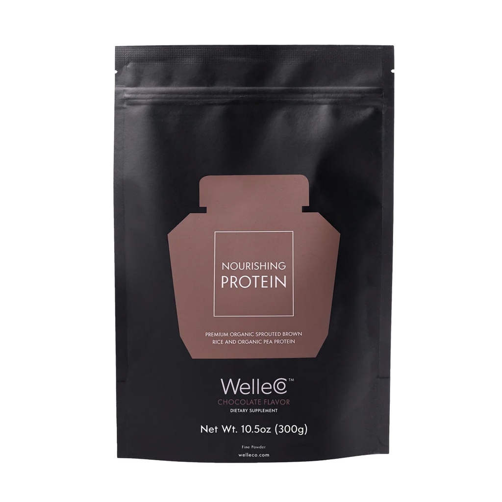 WelleCo 식물 기반 초콜릿 단백질 분말, 유기 브라운 쌀 & 완두 혼합, 서빙 당 16g 단백질, 에너지, 회복 및 일일 영양, 10.5 온스를 위한 낙농 자유로운 보충교재