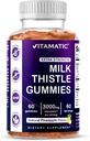 Vitamatic 우유 이틀 구미 - 봉사 당 10000 mg 동등물 (50:1 추출물 200 mg에서) - Liver Detox & 반대로 산화 건강 - Min. 80% Silymarin 플라보노이드 - 60 Pectin 근거한 구미