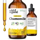 야생 & 유기 Chamomile 꽃 Tincture - 진정을위한 Calming 보충 - Chamomile Extract Liquid Drops - Vegan, Sugar & Alcohol-Free - 4 fl oz