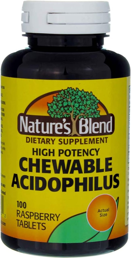Nature's Blend Acidophilus Chewable Raspberry flavor - 100 태블릿, 3 팩