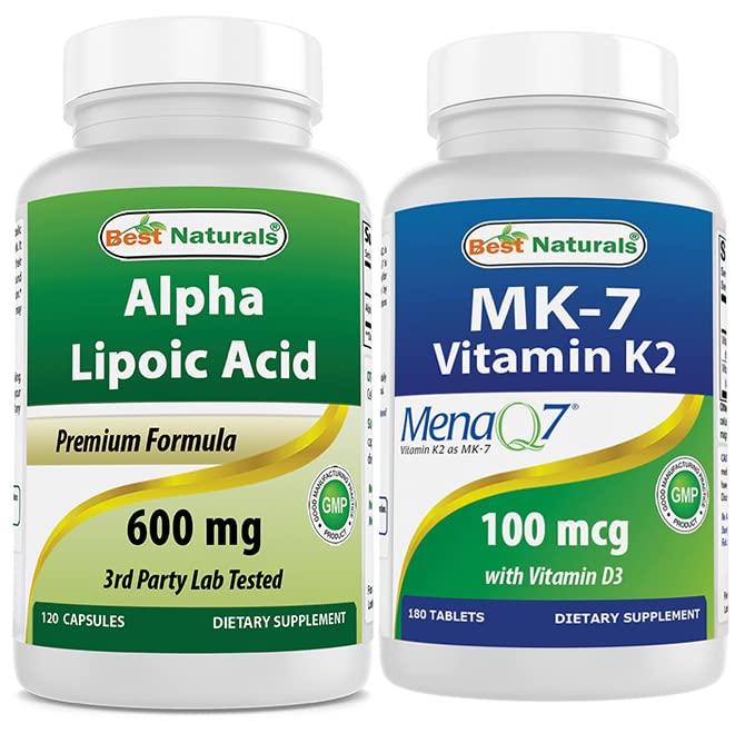 D3를 가진 제일 자연적인 알파 Lipoic 산 600 mg & 비타민 K2 (MK7)
