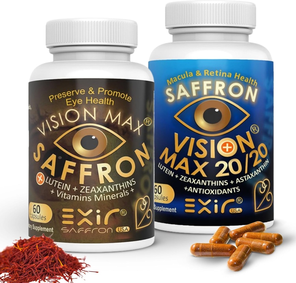 EXIR 눈 비타민 보충제, 2 세트 - Retina Macular, 120 캡슐 지원