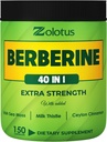 Zolotus Berberine Supplement 40 in 1, Sea Moss, Cinnamon, Milk Thistle, Apple Cider Vinegar, 소화를위한 Quercetin, 면역 체계 및 심장 건강