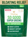 VitaCup 그래서 좋은 슈퍼 그린 분말 w / 50 + 프리미엄 슈퍼 푸드, 부스트 에너지, Detox, Immunity w / Probiotics, Prebiotics, 섬유, 산화 방지제, Adaptogens, Spirulina, Berry Lemon, 30 서빙