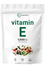 마이크로 성분 비타민 E 1000IU, 240 Softgels | 순수한 비타민 E 기름 알약 | 피부, 얼굴, 심장, & 면역성 건강을 위한 산화 방지제 보충교재 | Non-GMO, 글루텐 자유로운