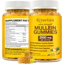 Mullein Gummies, 명확한 Lungs를 위한 2000mg 유기 Mullein 잎 추출물, 부스트 호흡 & 소화, 성인 & 아이를 위한 면역 부스터, 알레르기 친절한, 비 GMO, 60 Gummies