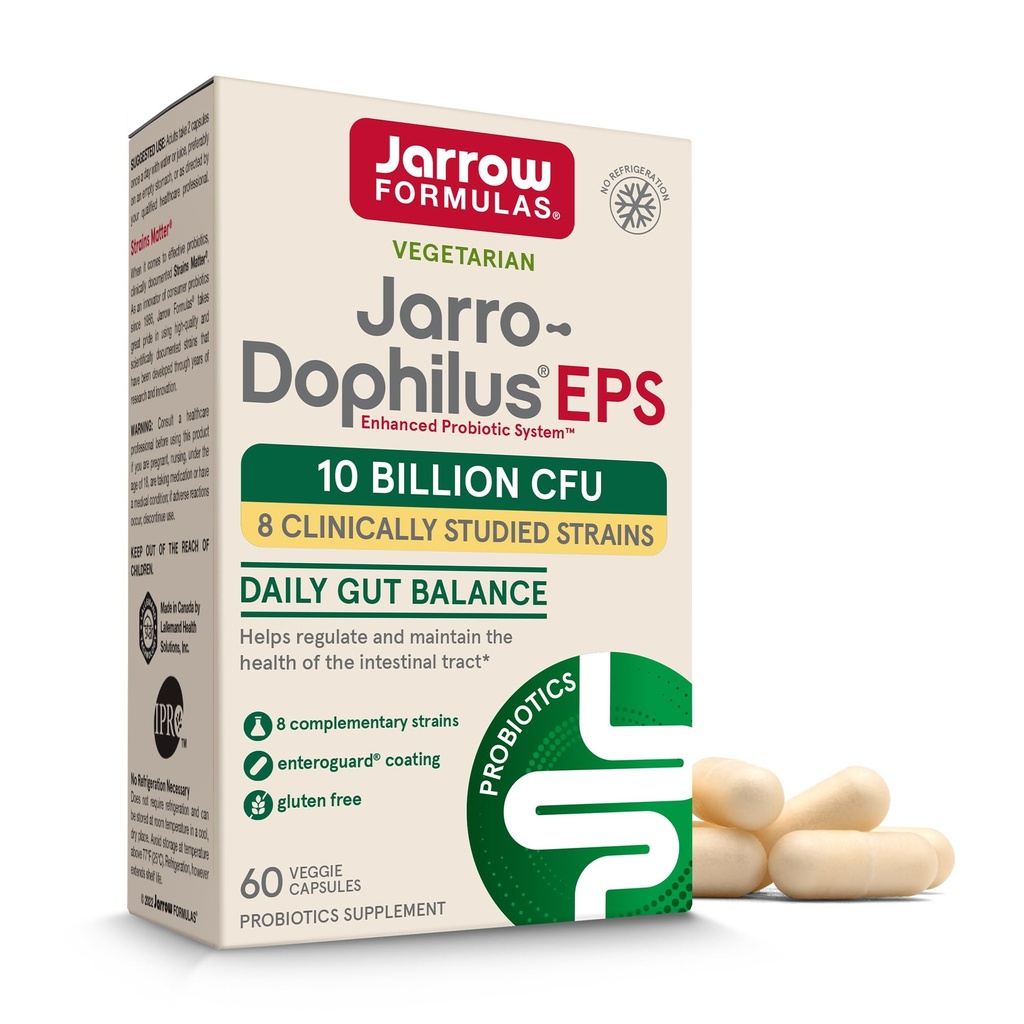 Jarrow Formulas Jarro Dophilus Probiotics 10 억 CFU - 여성과 남성, 60 Veggie 캡슐, 최대 30 일, 선반 안정을위한 소화 건강 및 Gut 건강을위한 Probiotic 보충
