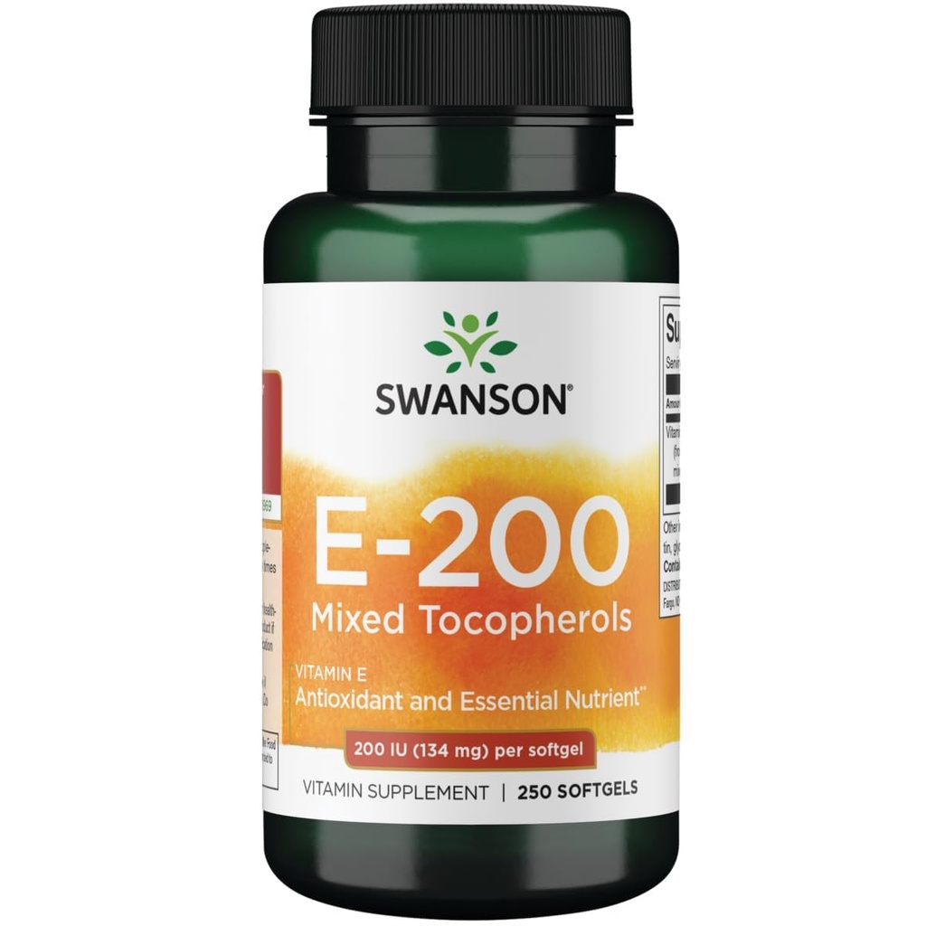 Swanson Vitamin E 혼합 Tocopherols 200 Iu (134 밀리그램) 250 젤