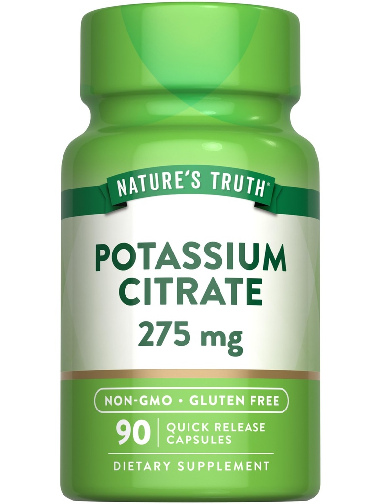 자연의 진실 칼륨 구연산염 보충교재 | 275mg | 90의 캡슐 | Non-GMO & 글루텐 무료