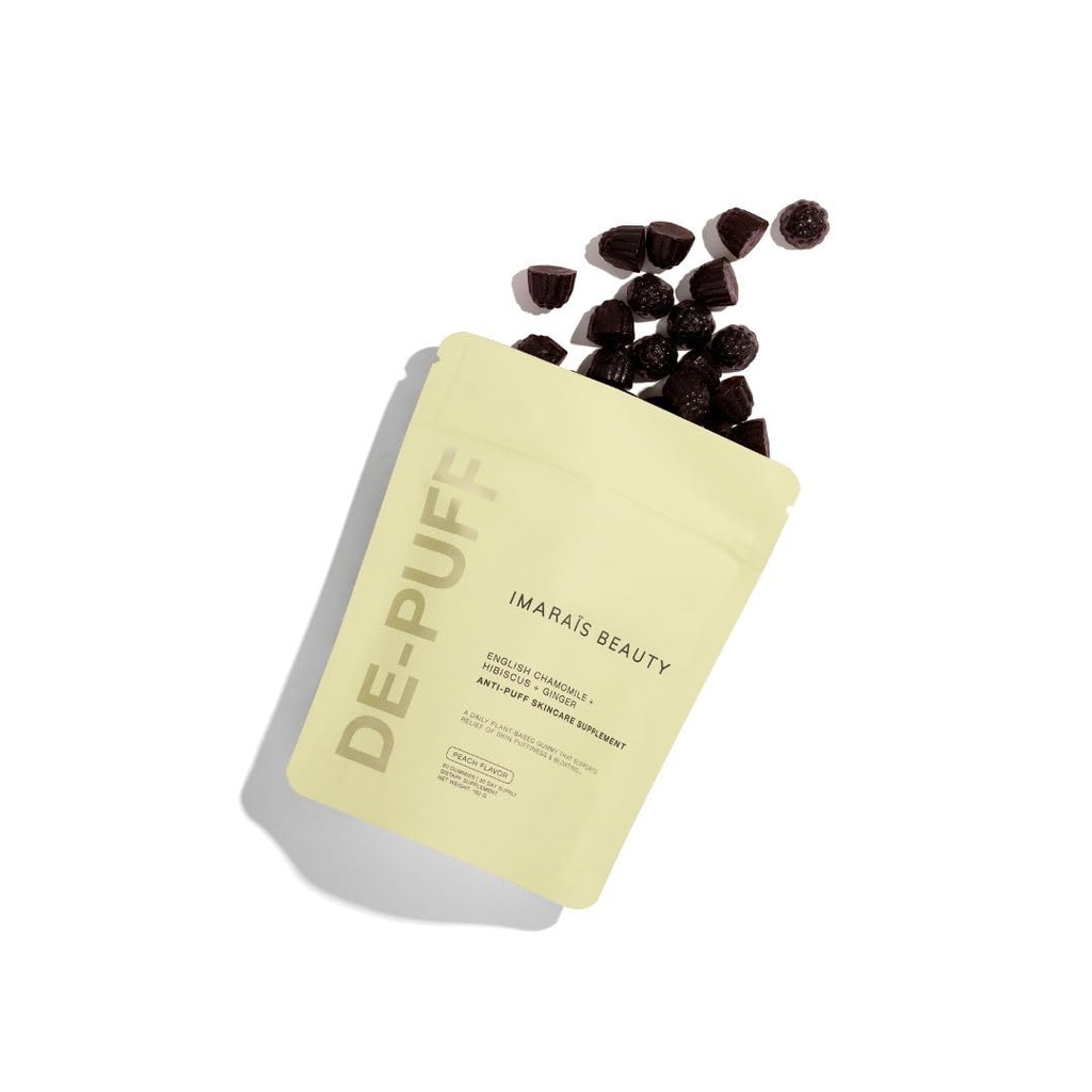 ImARAÏS Beauty by Sommer Ray Depuff Anti-Bloat Gummy - 영어 Chamomile, Hibiscus, Ginger - 피부 건강, Gut 건강, 피부 Bloat & Puffiness - 설탕 무료, PETA 인증