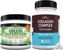 Probiotics Prebiotics 및 Digestive Enzymes (30 서빙) Plus Hydrolyzed Collagen 펩타이드 캡슐 (45 일 공급)