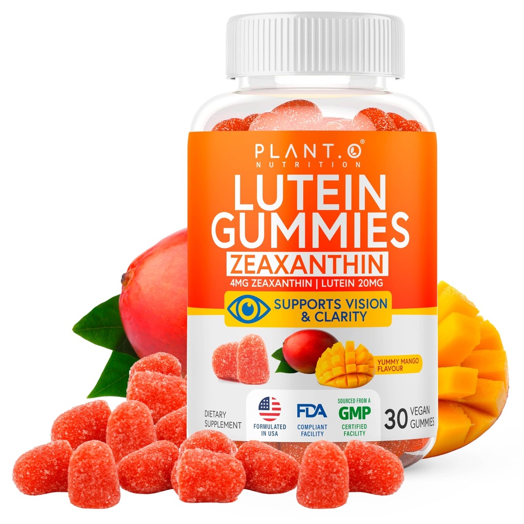 Lutein & Zeaxanthin Gummies - Delicious Vegan Eye Health Vitamins Clinically Studied 20mg Lutein and Zeaxanthin for Vision Clarity Dry Eye Relief and Blue Light 서포트