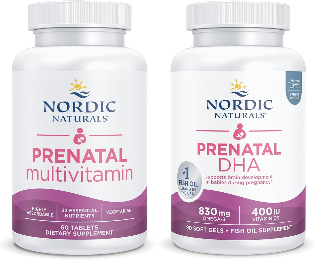 북유럽 자연 새로운 엄마 번들 - Prenatal Multivitamin 정제, Prenatal DHA