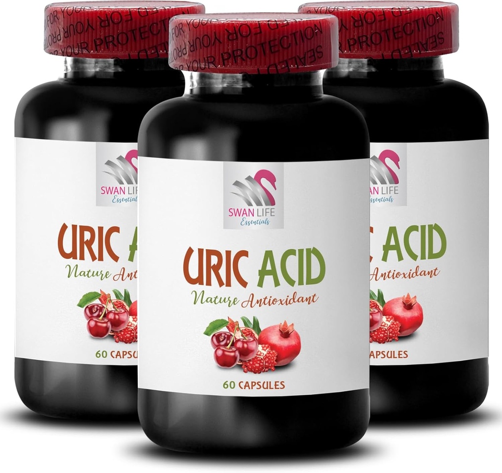uric 산을 빠르게 감소 - URIC ACID - 여성, 크랜베리 추출물, 남자, 석류 주스, 석류 보충제 3Bot 180Cap에 대 한 uric 산을 자연적으로 감소