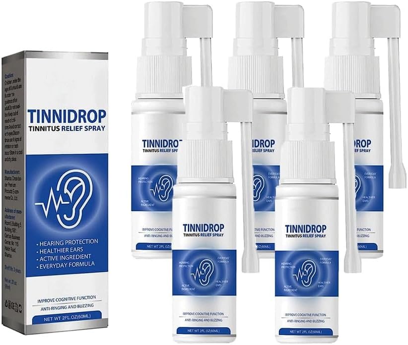 BOXBIT Tinnitus 구호 스프레이,Tinnitus 구호 스프레이,Relieves Tinnitus, Ear Back, Ear Discomfort (크기 : 5Count (팩 5))