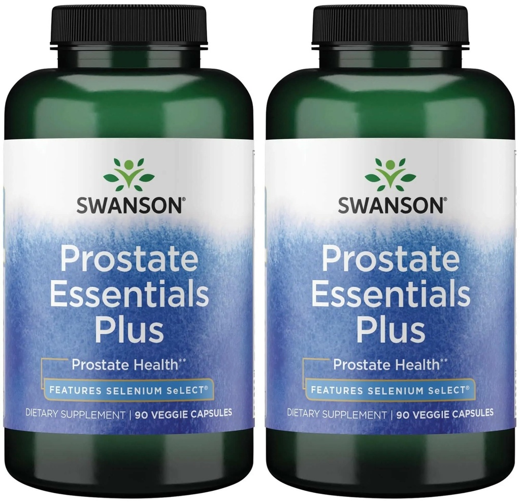 Swanson Prostate Plus - 건강한 Urinary Tract Flow & Frequency를 홍보하는 남자를위한 자연 보충 - 전반적인 전립선 건강 지원 90 Veg 캡슐 (2 팩)