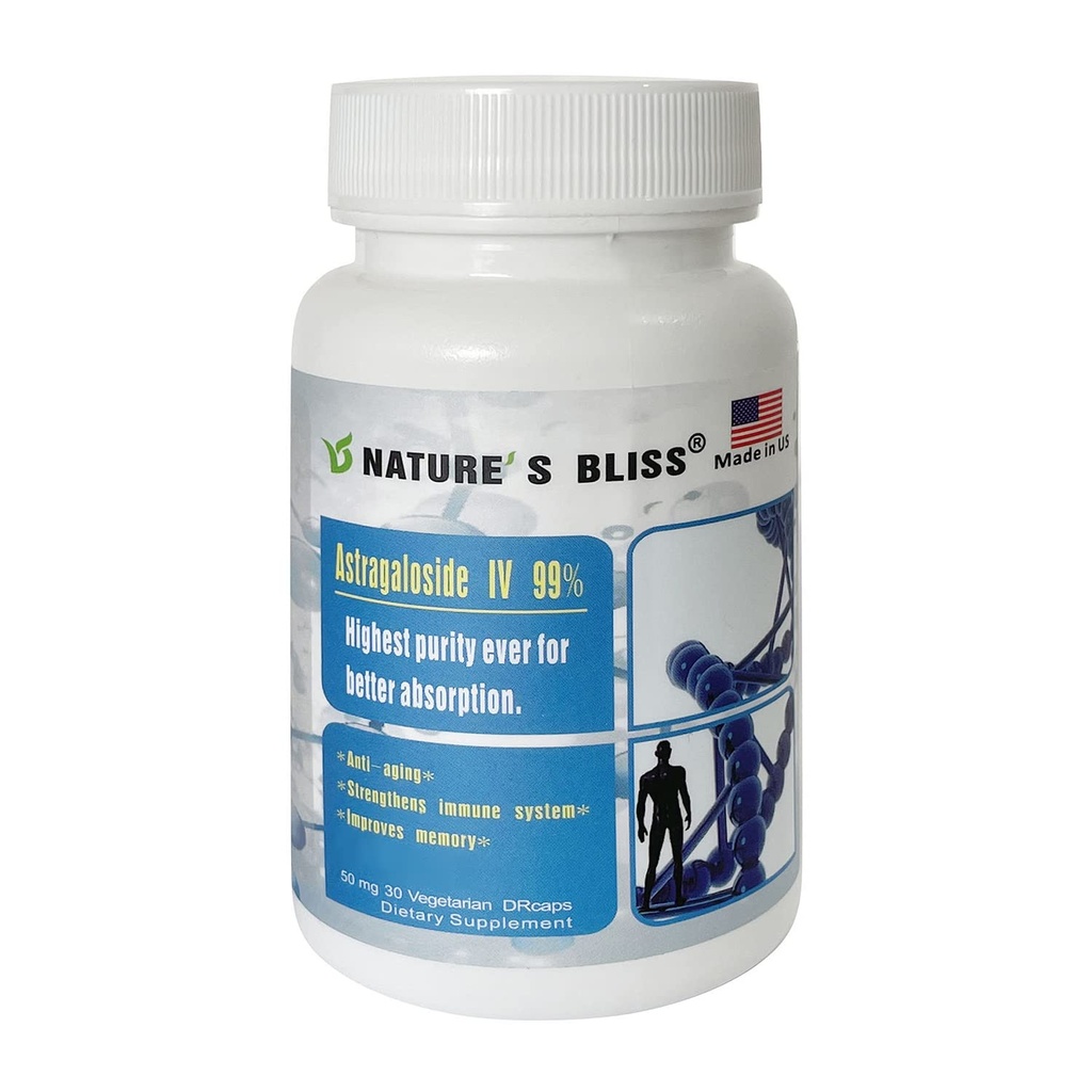 Nature'sbliss Stomach Acid Protected & Super 흡수 Astragalus 뿌리 추출물 Astragaloside IV 99%, 미국, 50mg, 30caps (50mg x 30caps)에서 만드는