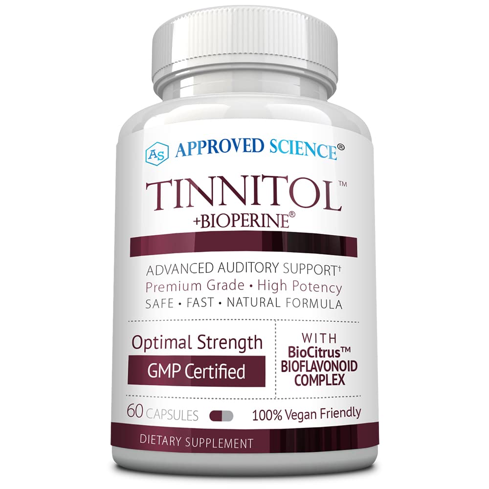 승인 된 과학 Tinnitol - Tinnitus 지원 보충 - 귀에 반지 - 부스트 내부 귀 건강 - 60 캡슐 - 미국에서 만든