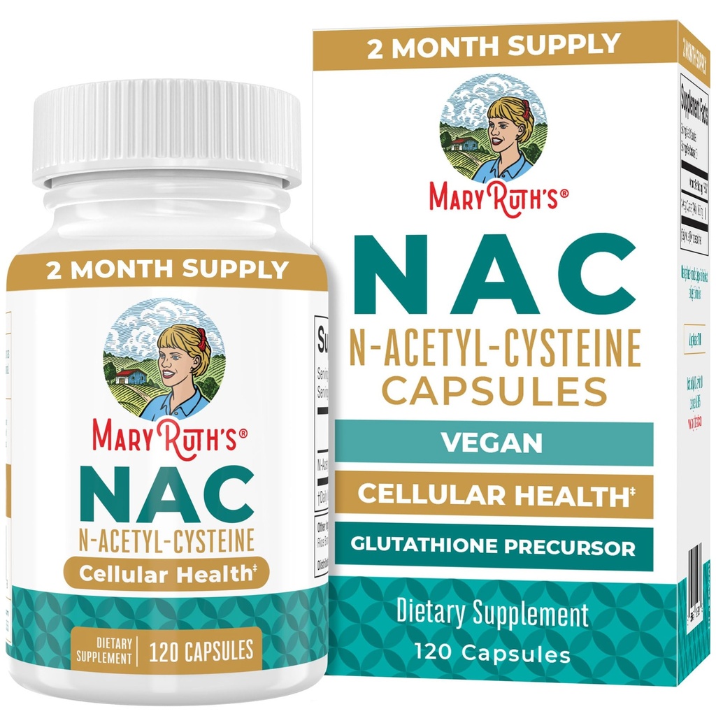 MaryRuth Organics NAC Supplement N-Acetyl Cysteine | 2 개월 공급 | 서빙 당 NAC 1000mg | Vegan 캡슐 | Gluthamine Precursor | 아미노산 | 비 GMO | 글루텐 프리 | 120 개 | 60 개