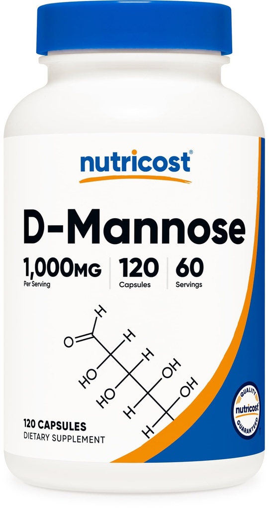 , 120 캡슐 - 캡슐 당 500mg, Urinary Tract 건강, 비 GMO 및 글루텐 자유로운 당 Nutricost D-Mannose 1000mg