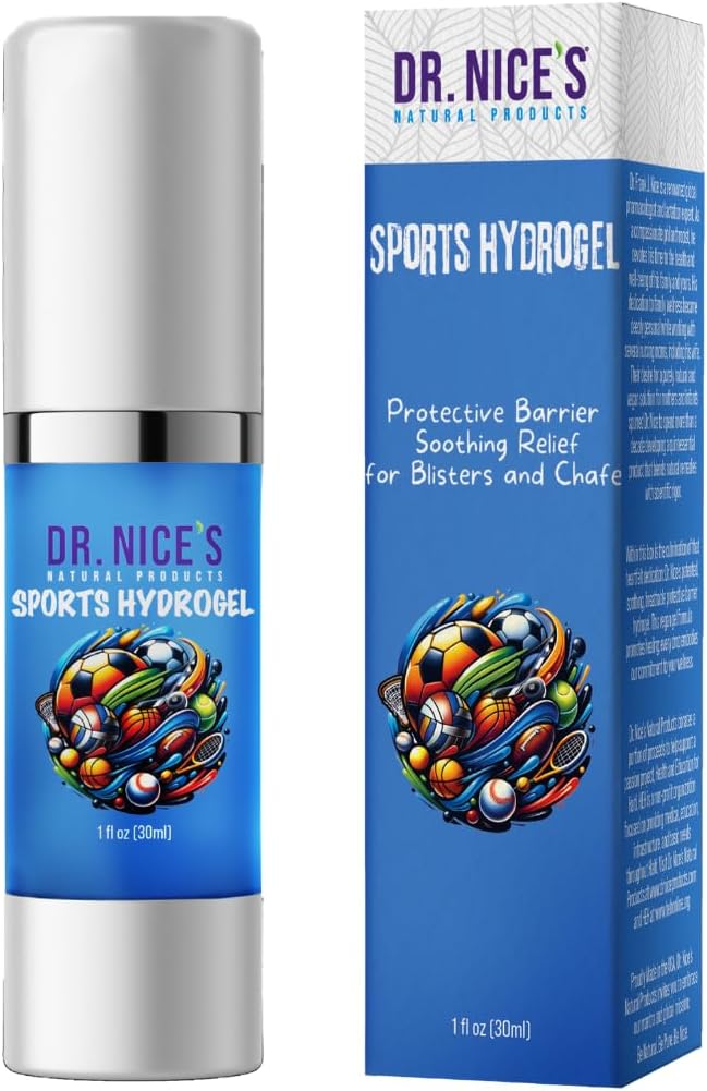 DR. NICE'S Sports Hydrogel - Soothing Skin 새로 고침 | 마이너 블리스트, 스크랩, 마찰 또는 날씨 Chap 또는 Chafe 불편 | 화제 Hydrogel (30 mL)