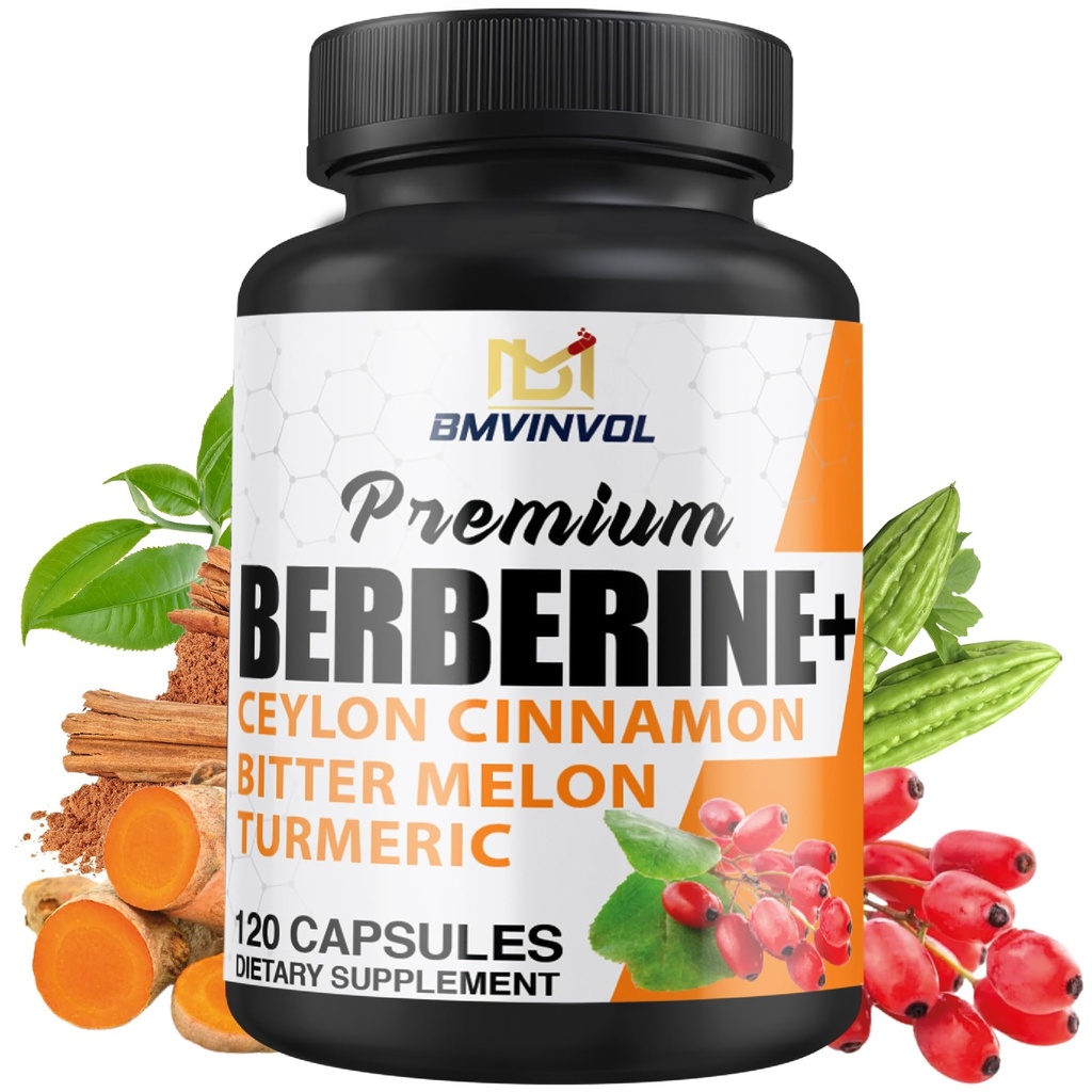 Berberine HCl 보충교재, Ceylon 계피 및 심황 캡슐, 녹차 및 쓴 멜론 캡슐 - 2 달 공급을 위한 120의 캡슐