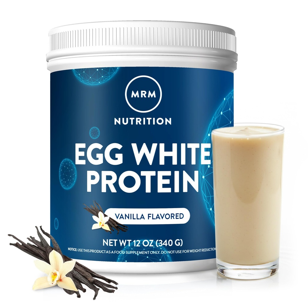 MRM Nutrition Egg White Protein | 반라 맛 | 23g Fat-Free Protein | 소화 효소가있는 | 가장 높은 생물학적 가치 | 임상 시험 | 10 서빙