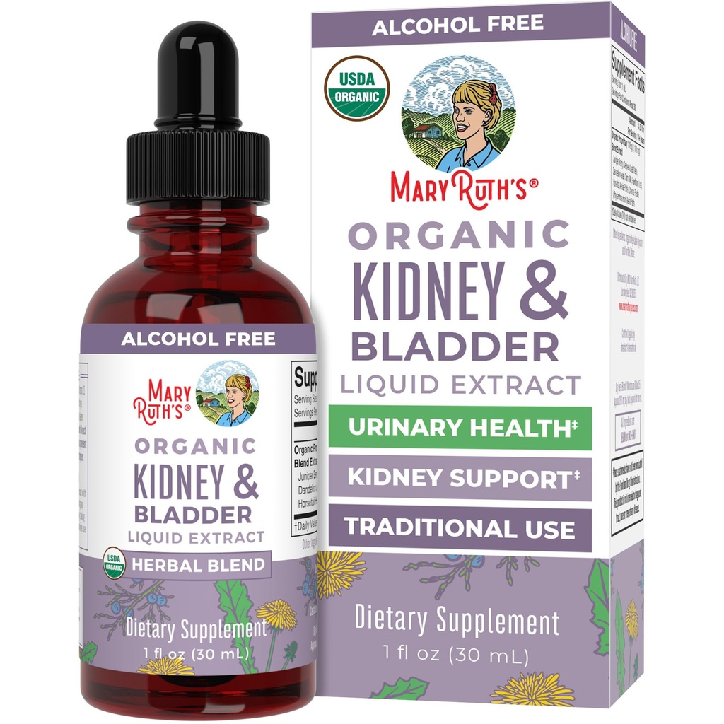 MaryRuth Organics Herbal Supplement Drop | 지원 Renal & Urinary 시스템 | 주니퍼 브레리 | 클레버 | 다델리온 | 하손 | 말테 & 하카 파이드라 | 비건 | 비건 | 1 Fl Oz