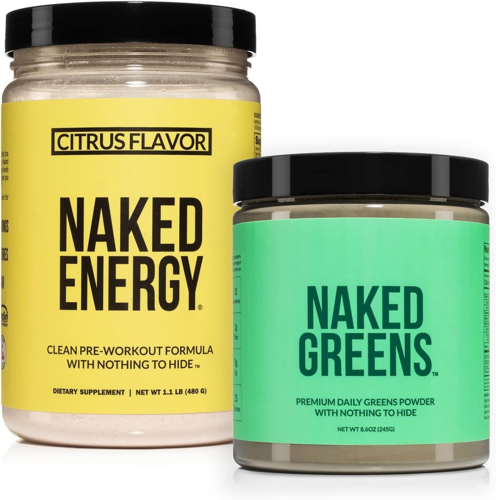 NAKED Vegan Energizing 번들 감귤류 에너지 영양 슈퍼 그린 분말 유기 녹색 보충