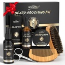 POP MODERN.C Beard 성장 장비 Beard Grooming 장비 6pcs Beard 세척 샴푸 Beard 기름 Beard Balm Beard 빗 솔 가위