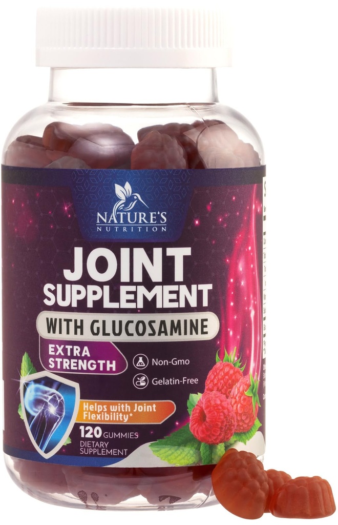 합동 지원 Gummies Glucosamine 플러스 비타민 E - 뒤, 무릎 & 손을 위한 Occasional Discomfort를 위한 성격 합동 지원 보충교재 - 연골 & 합동 건강 & 융통성 지원 - 120 Gummies