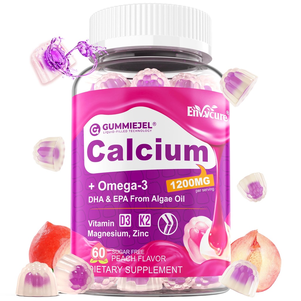 설탕 여자 & 남자 1000mg, 비타민 D3 K2, 마그네슘, 아연, 붕소, 만화, 구리, Bone, 근육 & 면역을 위한 궁극적인 흡수 칼슘 보충교재를 위한 설탕 자유로운 칼슘 구연산염 Gummies - 채식주의자, 60 조사