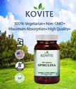 Spirulina 캡슐 - 90 야채 캡슐 - 450 mg 유기 Spirulina 분말이 있습니다 - Kosher & Vegan
