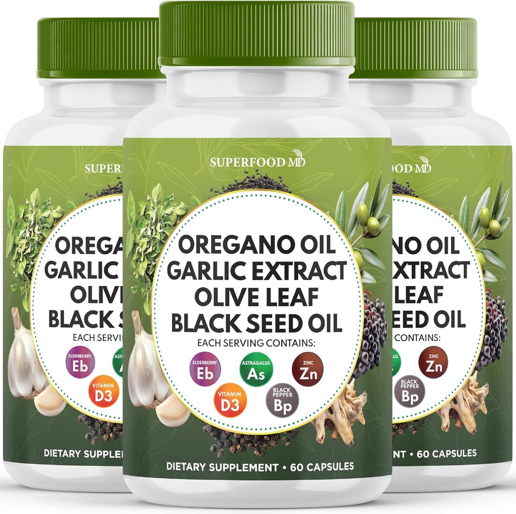 Oregano 기름 마늘 추출물 올리브 잎 검정씨 기름 Astragalus - 여자와 남자 180 조사를 위한 면역 지원 보충교재