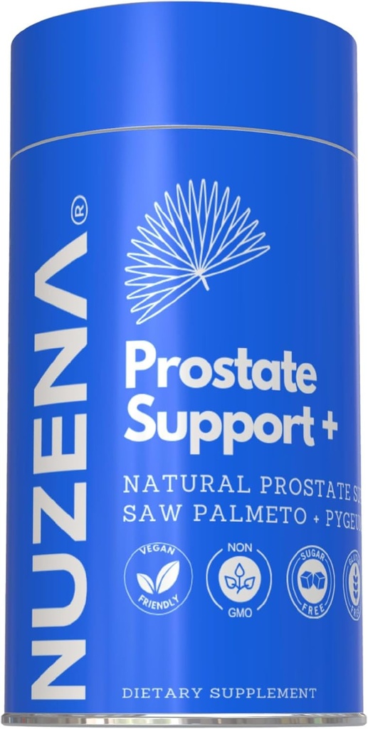 Nuzena Prostate Support +, Saw Palmetto, Juniper Berries 및 Quercetin Extract와 고급 공식은 남자가 확대 된 전립선을 지원하기 위해, 미국에서 만든 (60 캡슐)