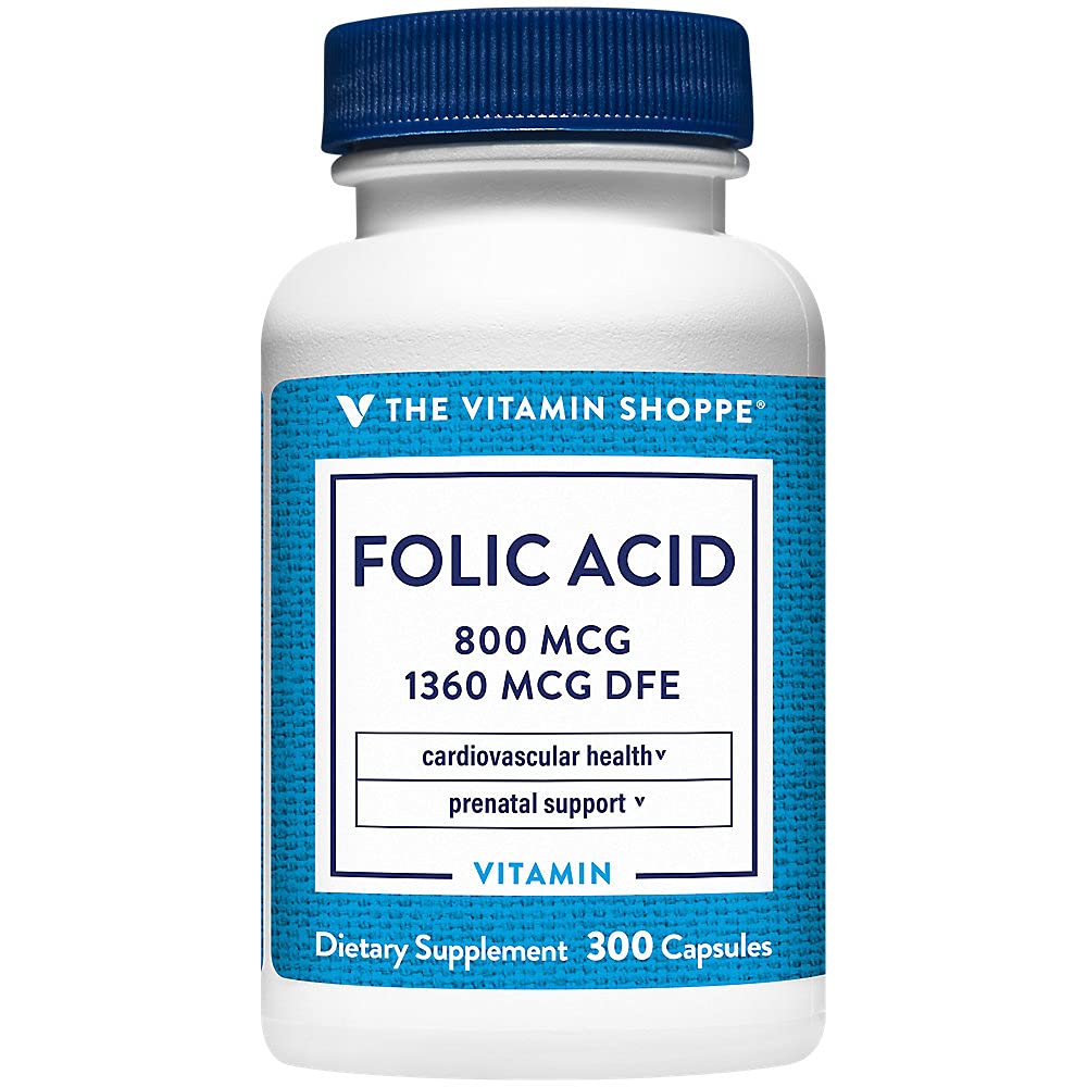 비타민 Shoppe Folic 산 800MCG의 지원 Prenatal & 태아 발달 (300의 캡슐)