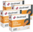 Dealmed Sterile 유연한 직물 접착제 붕대 - 1x3 인치 - 100 / 박스 - 4 박스 - Breathable 응급 처치 스트립 팩 - 의료, 응급 키트 및 클리닉을위한 부드러운 스트레치 상처 패치