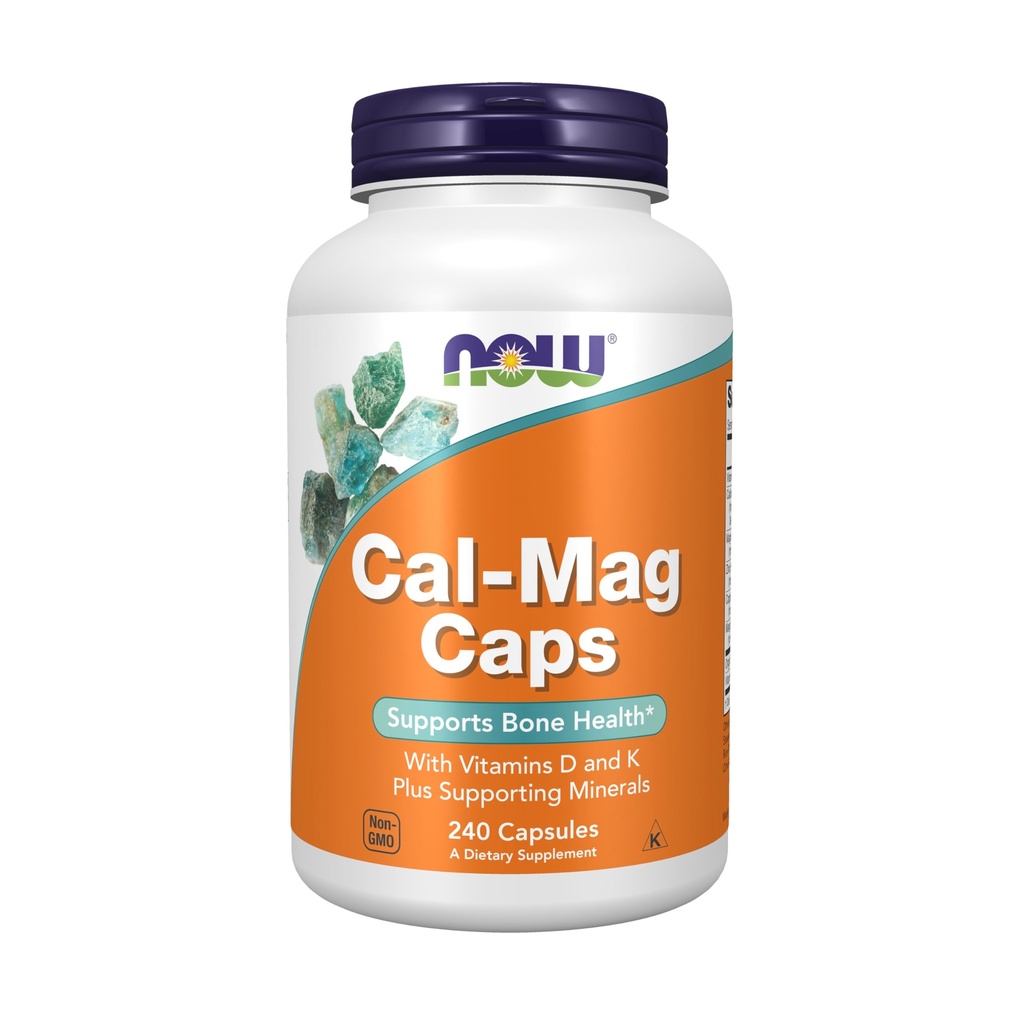 지금 보충교재, 비타민 D를 가진 Cal-Mag 모자 및 지원 무기물, 지원 뼈 건강*, 240 Veg 캡슐