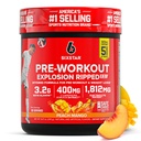 6 Star Pre-Workout 폭발, 복숭아 망고 (30 서빙) - 남성 및 여성을위한 Preworkout 에너지 분말 보충 - Creatine & Beta Alanine과 사전 운동 음료 혼합 - 스포츠 영양 제품