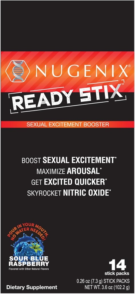 Nugenix Ready Stix - 니트로 산화물 부스터, Vitality 및 Drive, Nitric Oxide Supplements for Men - 14ct