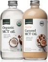 자연적인 힘 크림 Caramel MCT 기름 + 유기 가득 차있는 스펙트럼 MCT 오일 - 글루텐 - 무료, 비 GMO, 100 % 유기농 코코넛 MCTs - Keto, Paleo 및 Vegan - 2x 16 Ounce 유리 병