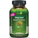 Irwin Naturals Ginkgo 스마트 강력한 Nootropic Brain Booster - DMAE, Clubmoss, Choline 및 Acetyl L-Carnitine과 최대 메모리, 초점 및 정신적 Clarity 지원 - 120 액체 Softgels