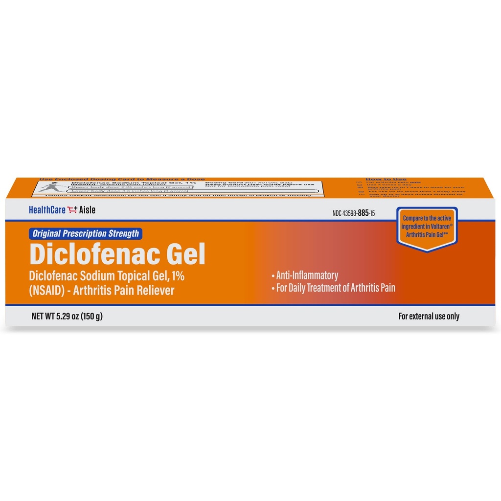 HealthCareAisle Diclofenac 젤, 1%의 관절염 고통 구호 - 150 g 관 - 본래 처방전 힘 (NSAID)