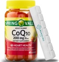 스프링 밸리 CoQ10 200mg Gummies, 다이어트 보충, 60 카운트 7 일 알약 주최자 포함 - 1 팩