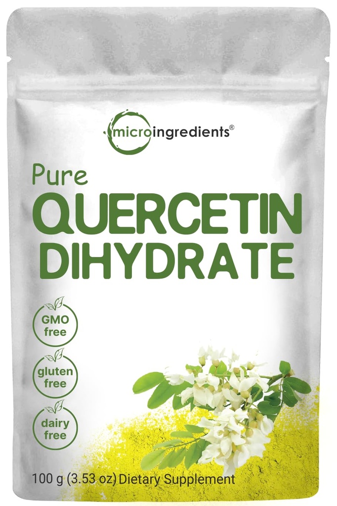 순수한 Quercetin Dihydrate 분말, 서빙 당 Quercetin 500mg, 100개 그램, 대부분의 생물 유효한 급료 및 충전물은, 강력한 산화 방지제 지원 에너지, 면역 체계, GMO 및 채식주의자를 해방합니다