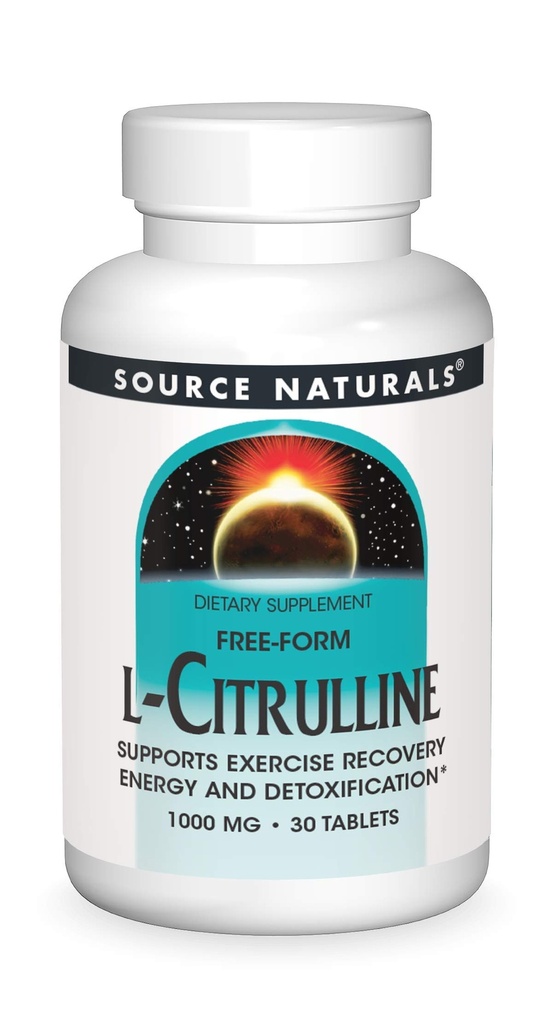 Source Naturals L-Citrulline - 운동 회복, 에너지 및 해독 *, 1,000 mg - 30 정제 지원